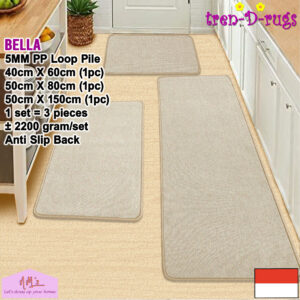 Tren-D-rugs 3 pcs keset kaki polos anti slip