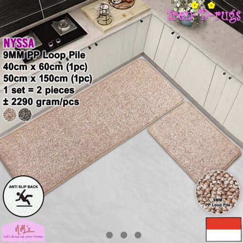 Tren-D-rugs 2pcs Keset Kaki polos solid anti slip
