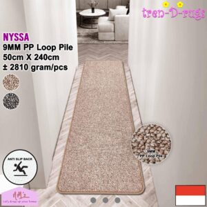 Tren-D-rugs Keset kaki polos solid anti slip 50 x 240 cm