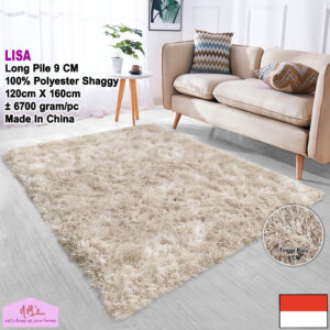 Tren-D-rugs Karpet shaggy polos bulu 120 cm x 160 cm