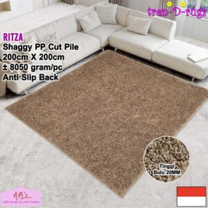 Tren-D-rugs Shaggy Karpet bulu tebal permadani 200 x 200 cm
