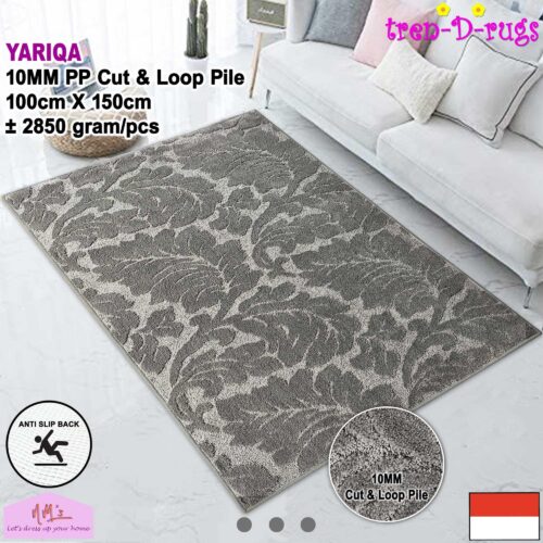 Tren-D-rugs Karpet permadani 3D timbul polos bulu 100x150cm