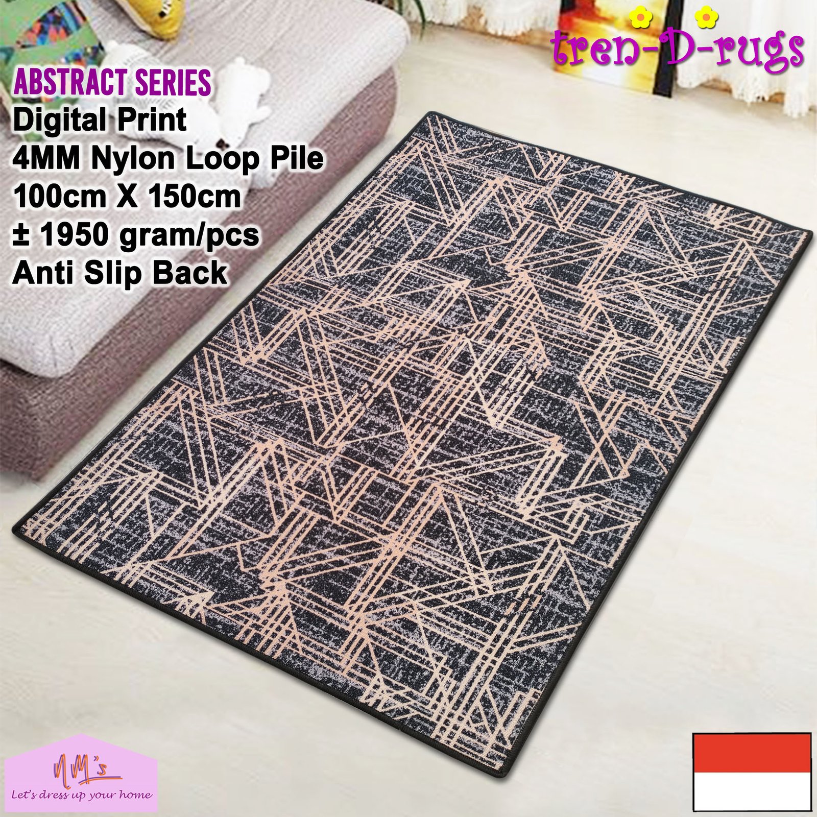 Tren-D-rugs Karpet motif digital print 100 cm x 150 cm
