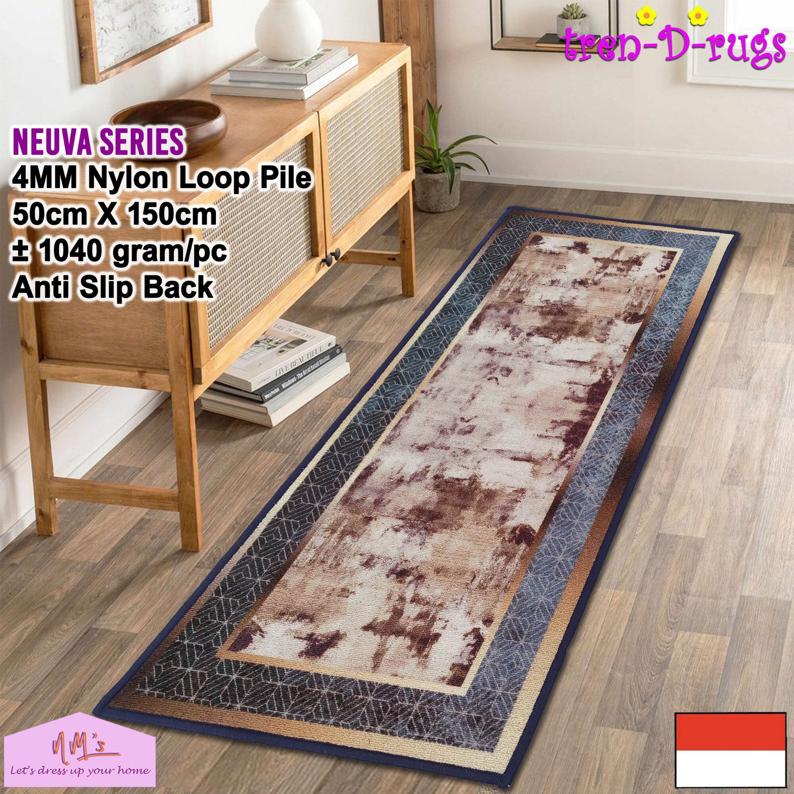 Tren-D-rugs Keset motif digital print 50 cm x 150 cm