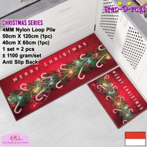 Tren-D-rugs keset christmas natal 2pcs 50x120 - nms