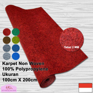 Karpet non woven polos 100x200cm tebal 2mm - nms