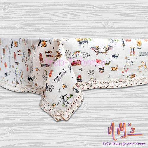 Tren-D-home taplak meja kulkas katun motif nordic 150x230cm - Gambar 9
