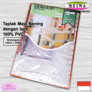 Taplak meja makan plastik pvc motif persegi panjang 152x228cm