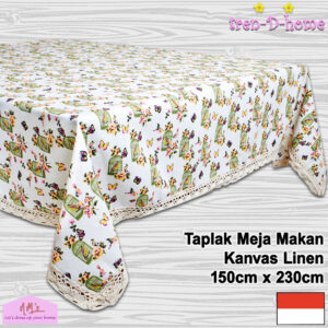 Tren-D-home taplak meja kulkas katun motif nordic 150x230cm