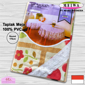 Taplak meja makan plastik pvc motif round 178cm