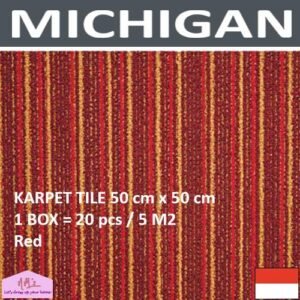 MICHIGAN Karpet tile kantor hotel gym lantai 50 x 50 cm 1 box
