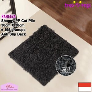 Tren-D-rugs keset tatakan shaggy polos modern 30 cm x 30 cm