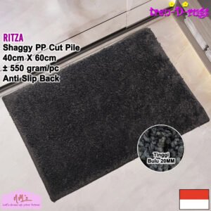 Tren-D-rugs Keset kaki shaggy polos anti slip 40 cm x 60 cm