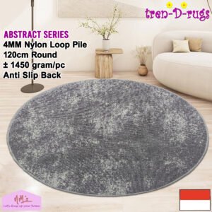 Karpet round bulat motif brush abstrak diameter 120 cm