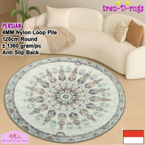 Karpet round bulat motif vintage persian diameter 120 cm