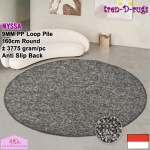 Karpet round bulat polos anti slip aesthetic diameter 160 cm