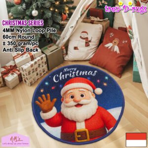 Keset round bulat christmas motif natal diameter 60 cm