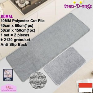 Tren-D-rugs Keset microfiber polos 2 pcs set 50 cm x 150 cm