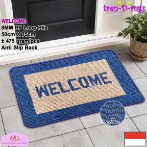 Keset kaki welcome anti slip salur modern 50 cm x 75 cm