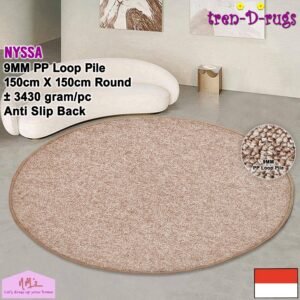 Tren-D-rugs Karpet estetik polos round diameter 150 cm