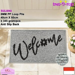 Keset kaki welcome anti slip salur modern 40 cm x 60 cm