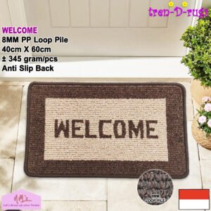 Keset kaki welcome anti slip salur modern 40 cm x 60 cm