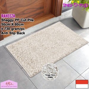 Tren-D-rugs keset kaki shaggy polos anti slip 50 cm x 80 cm