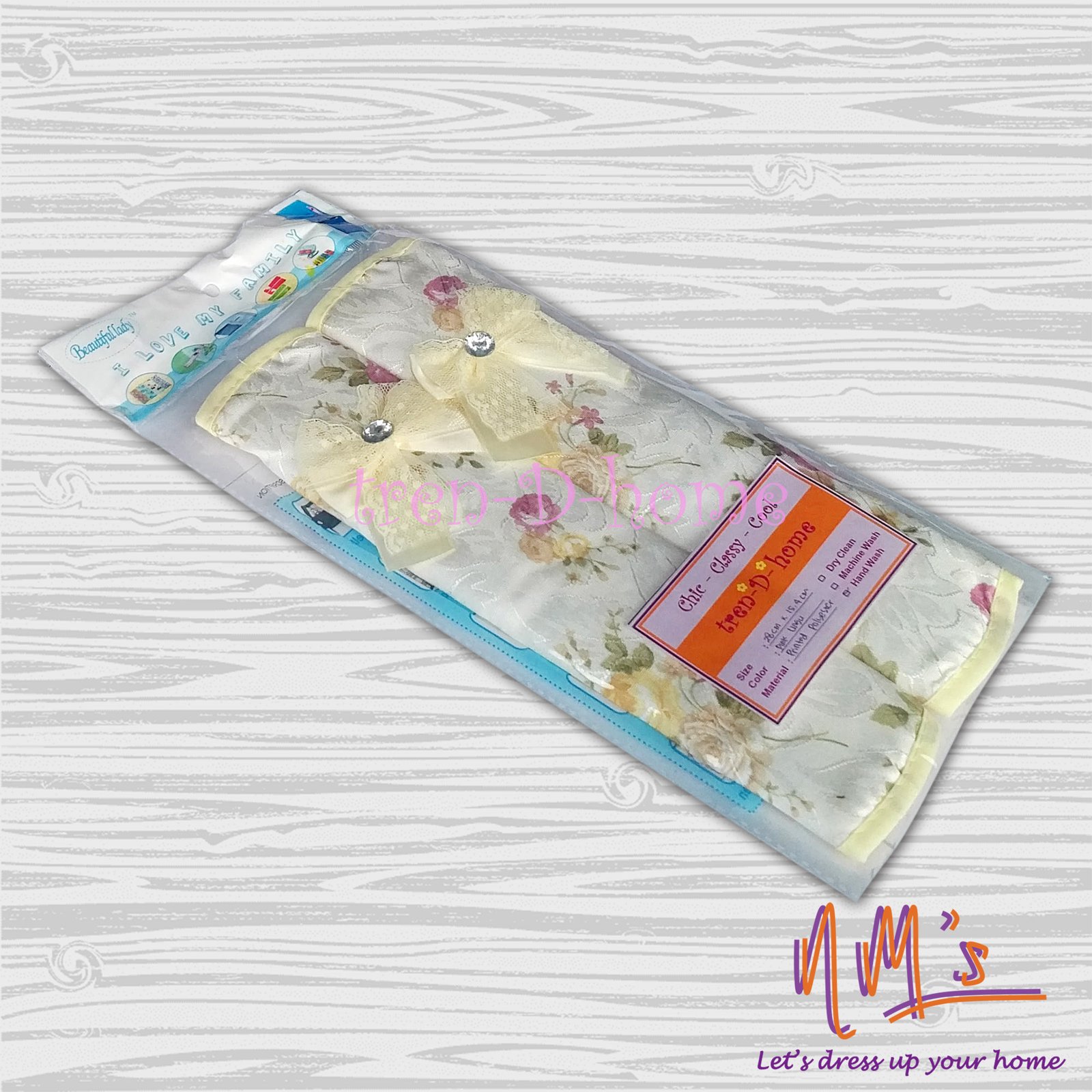 Sarung pegangan pintu motif bunga 2 pcs set 28 cm x 15 cm - Gambar 4