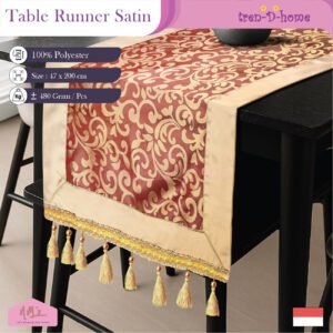 Tren-D-home taplak motif jacquard list satin 47 cm x 200 cm