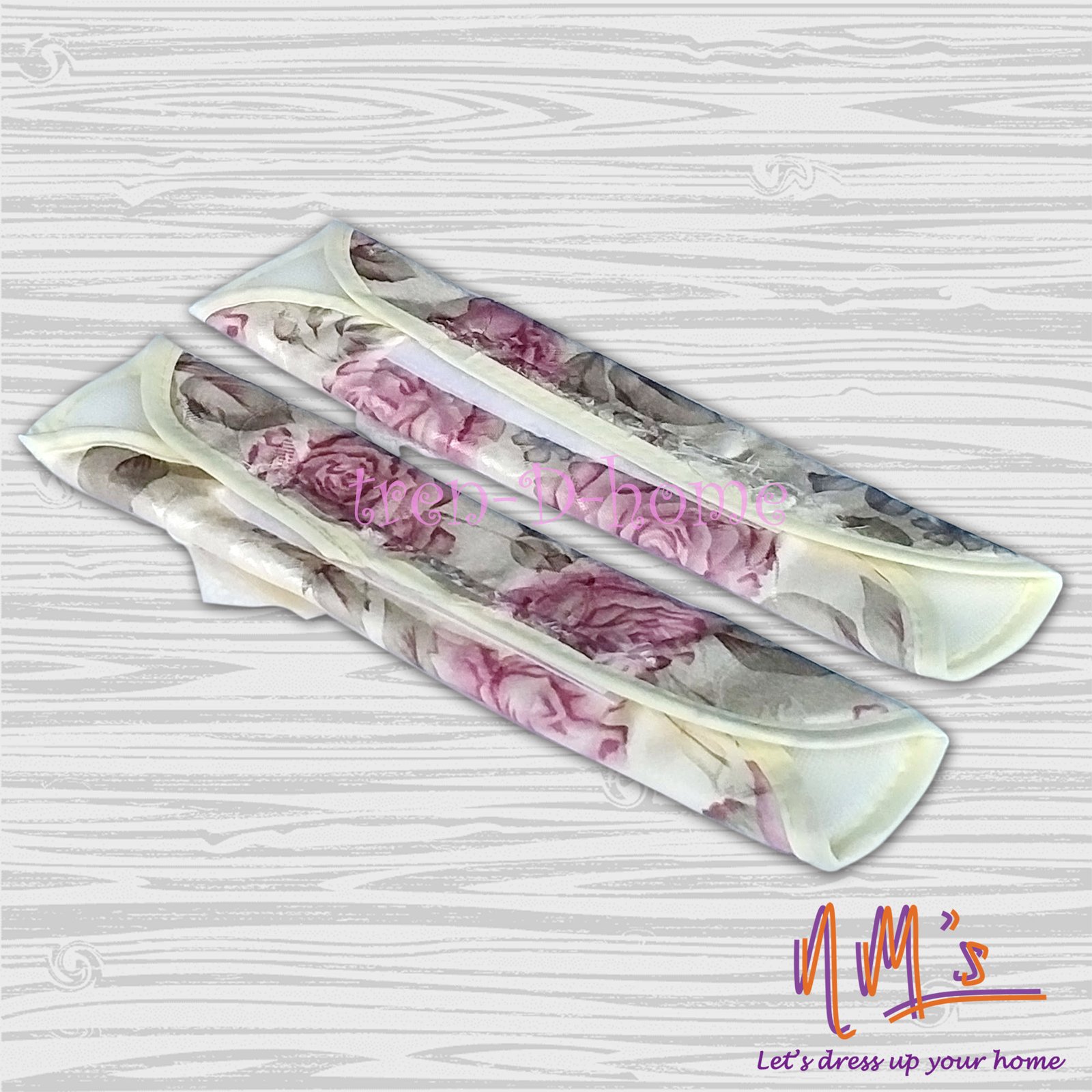 Sarung pegangan pintu motif bunga 2 pcs set 28 cm x 15 cm - Gambar 5