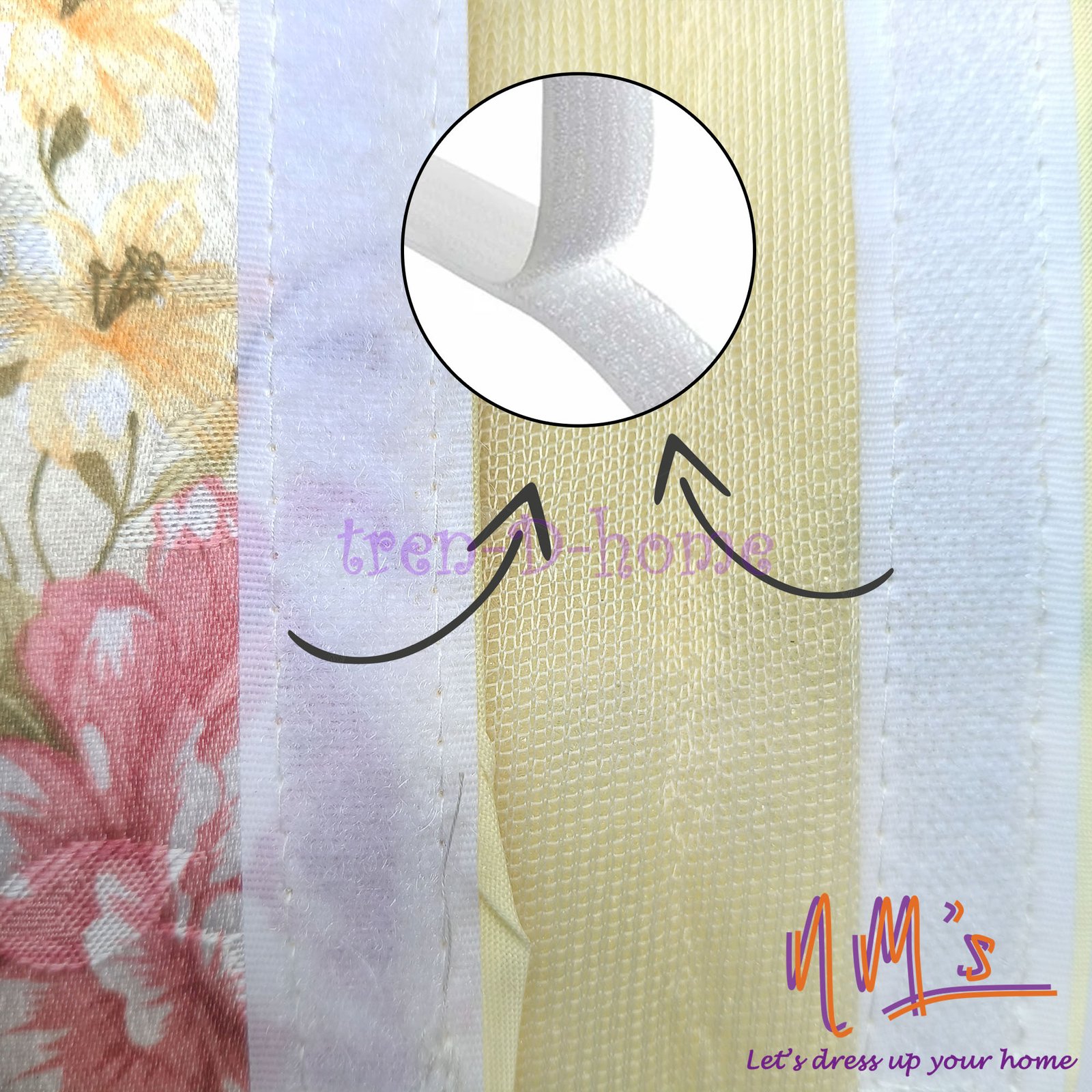 Sarung pegangan pintu motif bunga 2 pcs set 28 cm x 15 cm - Gambar 6