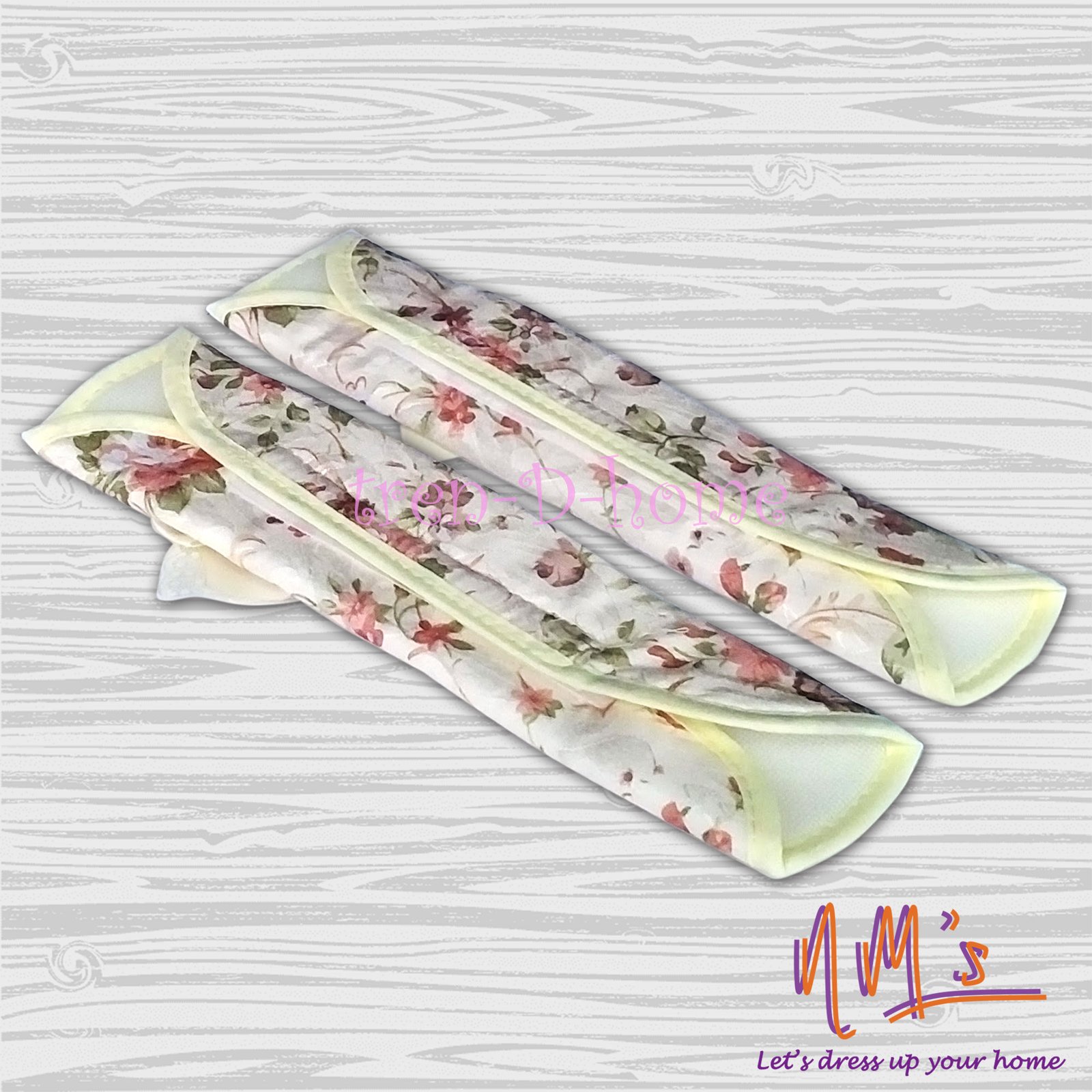 Sarung pegangan pintu motif bunga 2 pcs set 28 cm x 15 cm - Gambar 9