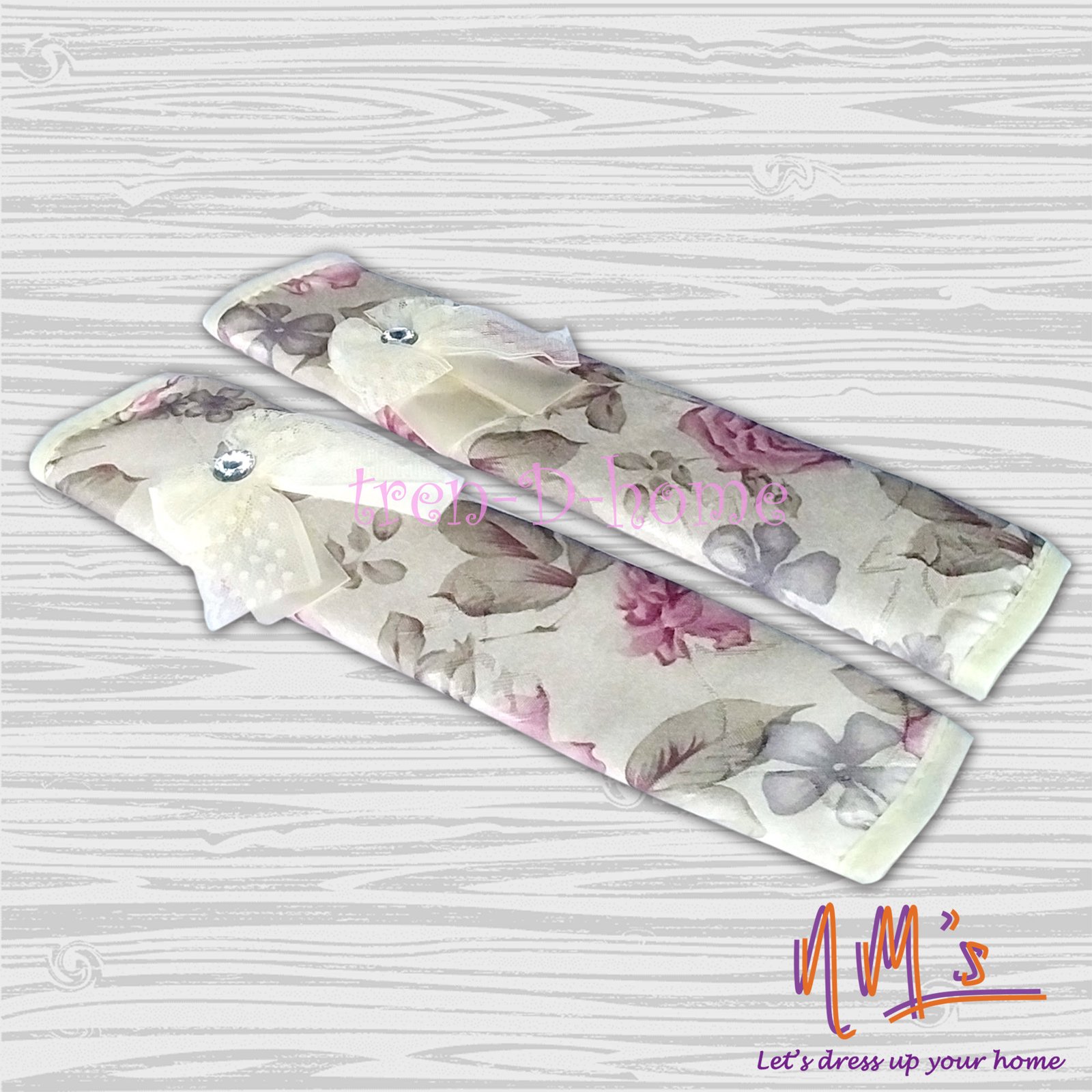 Sarung pegangan pintu motif bunga 2 pcs set 28 cm x 15 cm - Gambar 7