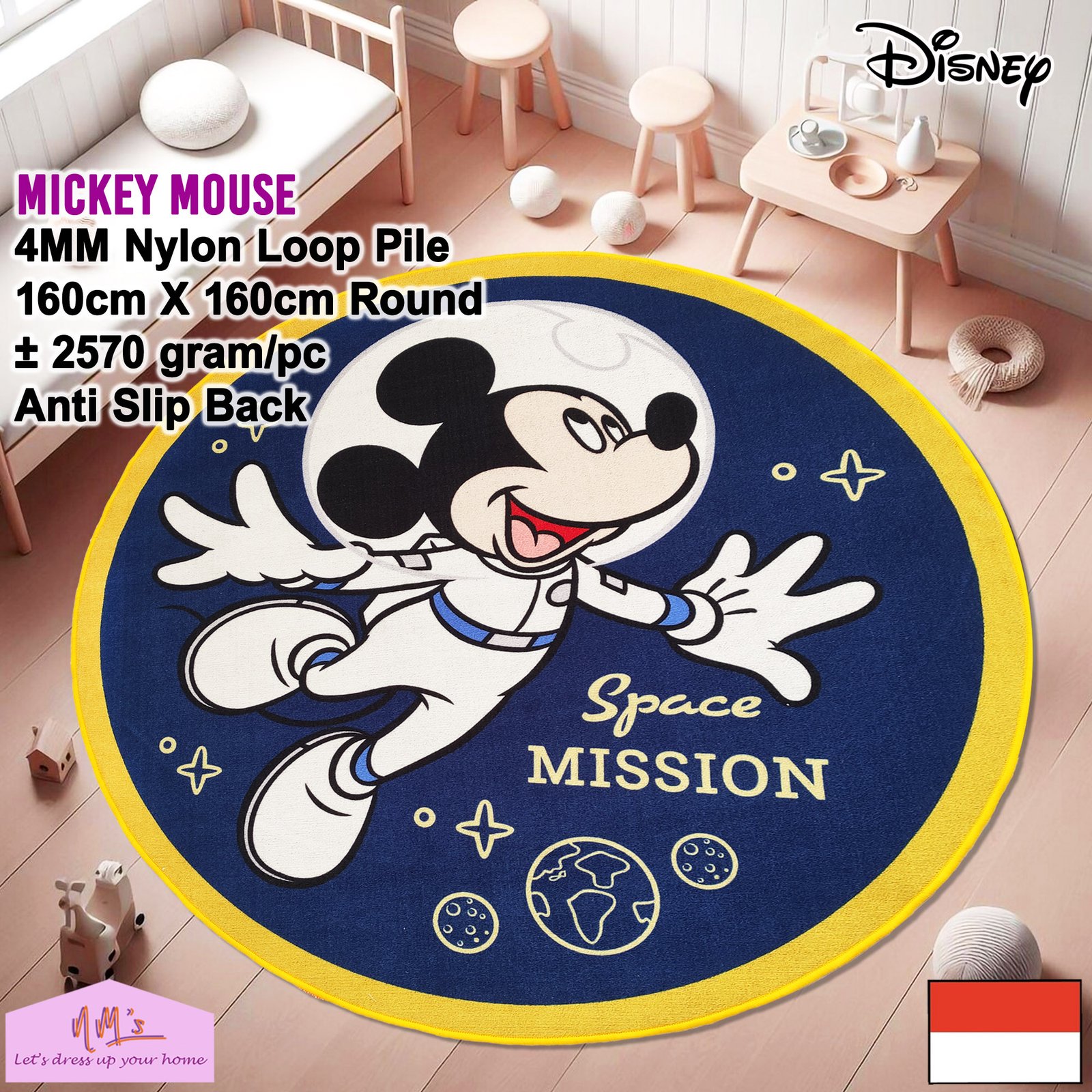 Karpet Disney Mickey Mouse Official Merchandise round 160cm