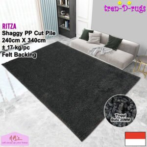 Tren-D-rugs Karpet shaggy jumbo polos modern 240 cm x 340 cm