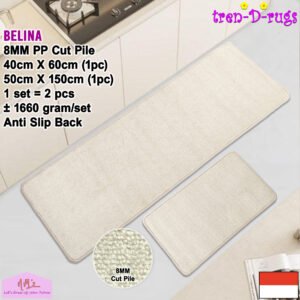 Tren-D-rugs Karpet polos modern 2 pcs set 50 cm x 150 cm