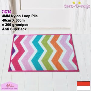 Tren-D-rugs - Keset Zigzag Rainbow anti slip 40 cm x 60 cm