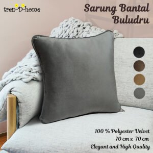 Tren-D-home - Sarung polos halus beludru 70 cm x 70 cm