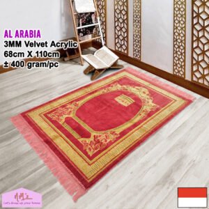 Sajadah Al Arabia beludru motif acak turkey 68 cm x 110 cm