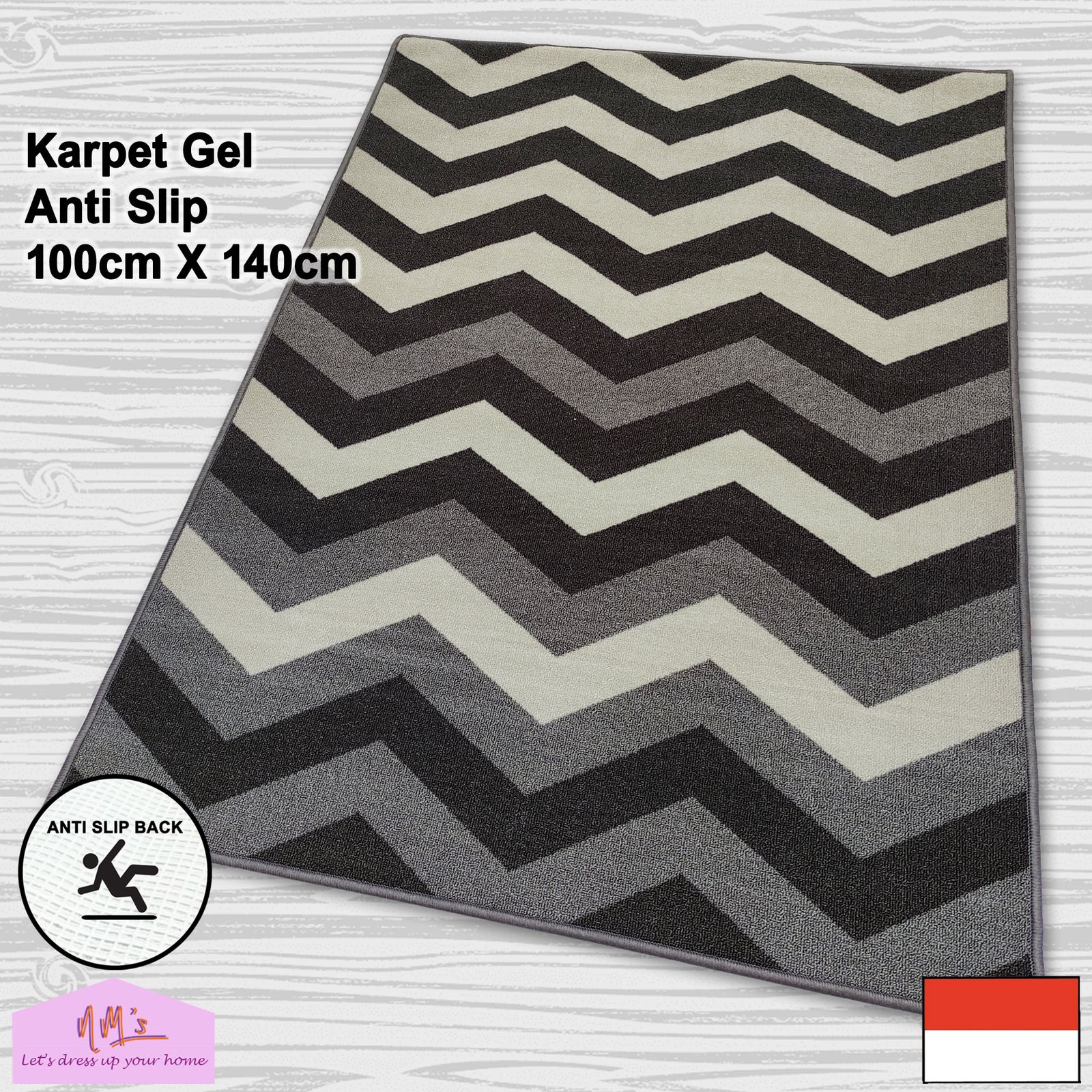 Tren-D-rugs Karpet permadani bulu anti slip 100 cm x 140 cm