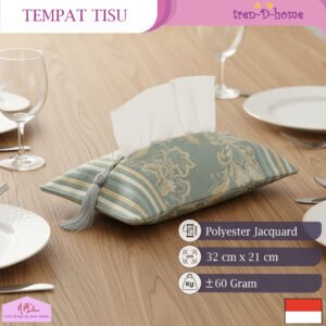 Tren-D-Home Sarung tisu motif bordir jacquard 32 cm x 21 cm