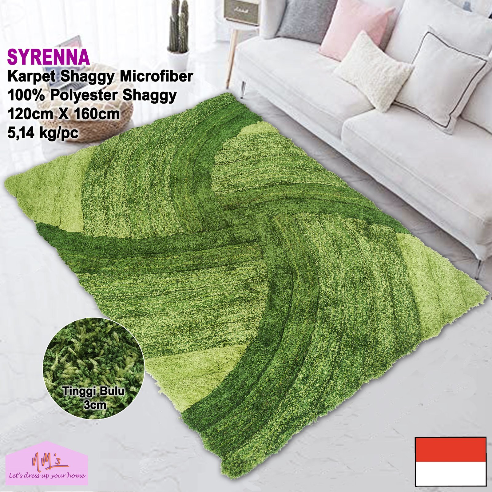 Tren-D-rugs - Karpet Shaggy MCR 05 Polyester 120 x 160 cm