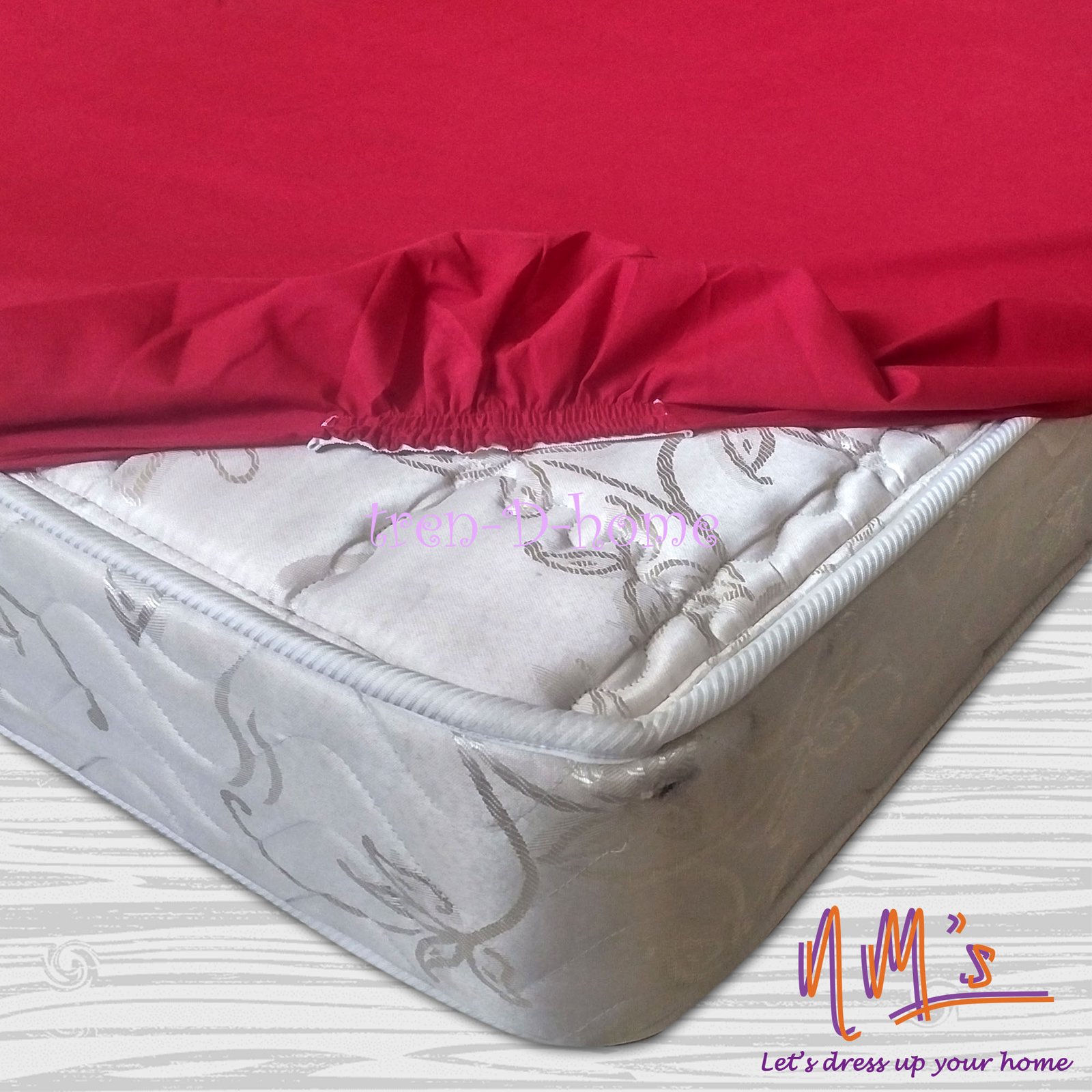 Tren-D-home - Sarung Sprei motif polos katun 100 cm x 200 cm - Gambar 2