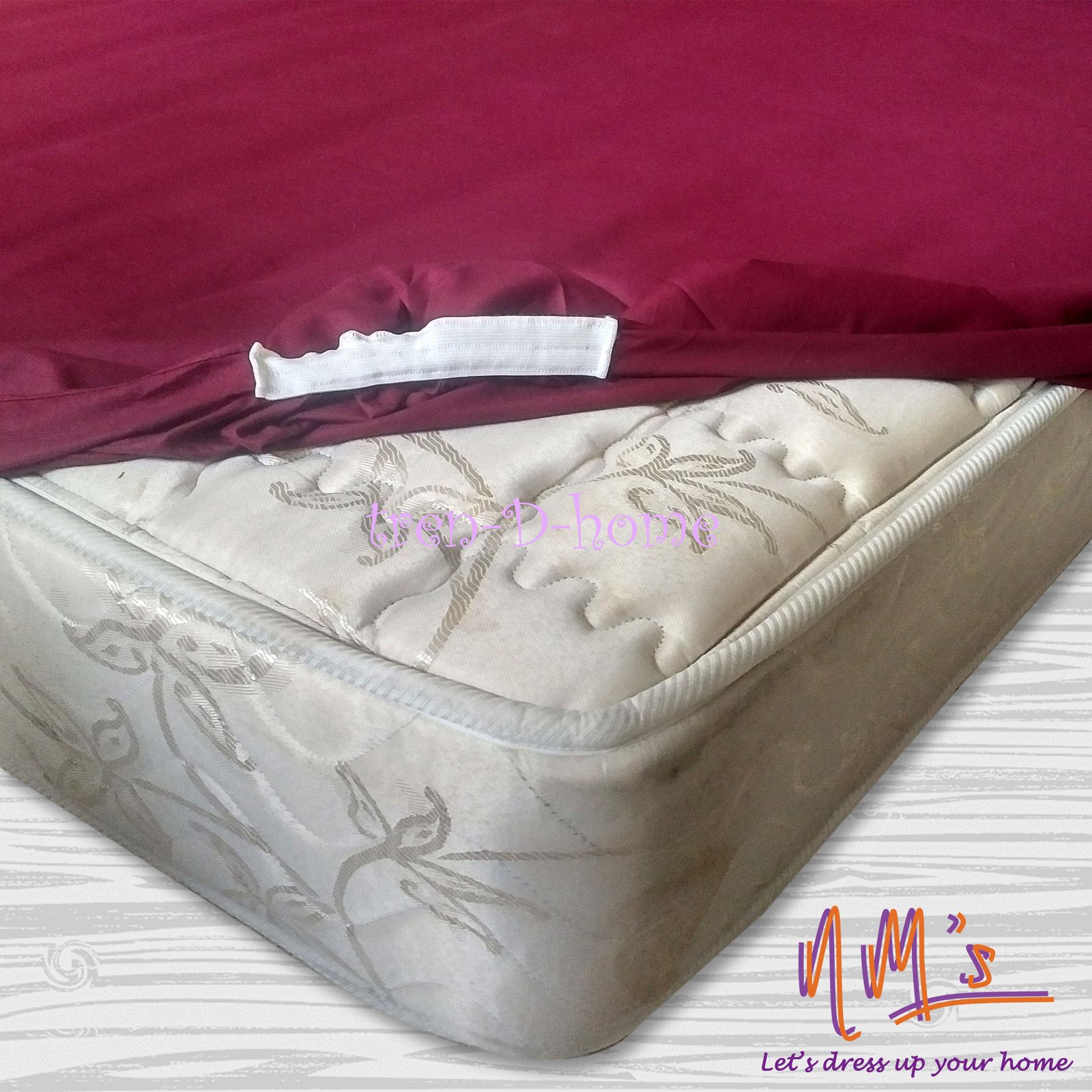 Tren-D-home - Sarung Sprei motif polos katun 100 cm x 200 cm - Gambar 3