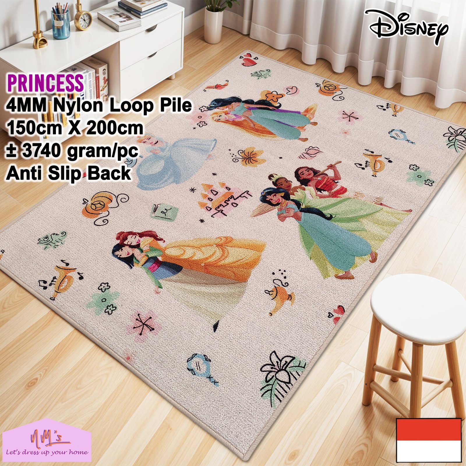 Karpet Disney Princess Official Merchandise 150 cm x 200 cm