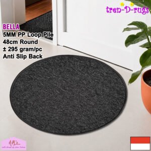 Tren-D-rugs Keset polos round anti slip bulu diameter 48 cm