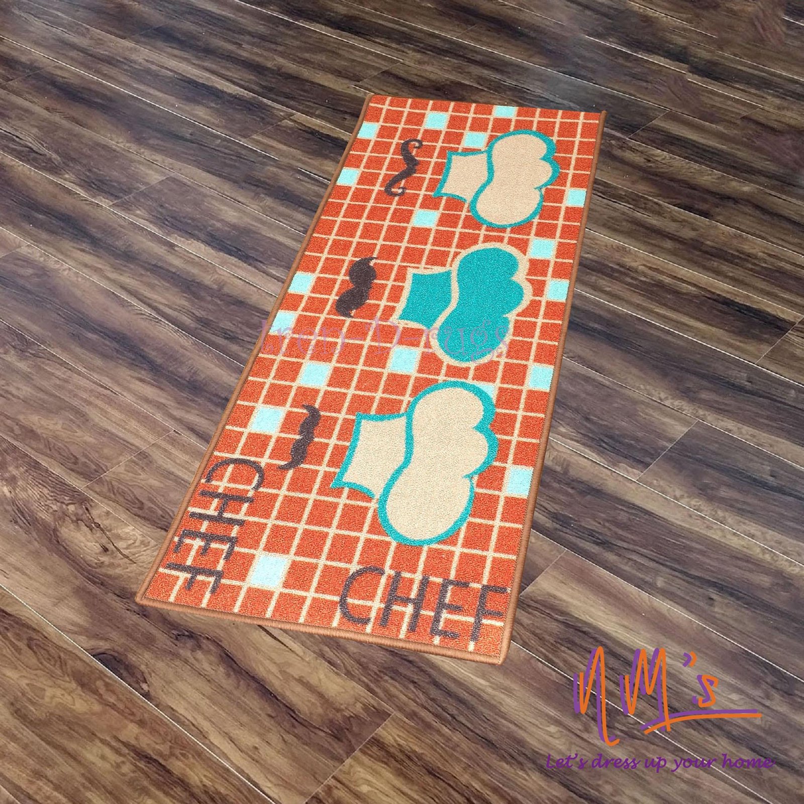 Tren-D-rugs Karpet Chef Hat Printed Gel Back 2 pcs set 50 cm x 120 cm - Gambar 10