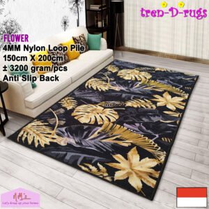 Tren-D-rugs Karpet digital print stylized flower permadani 150 cm x 200 cm