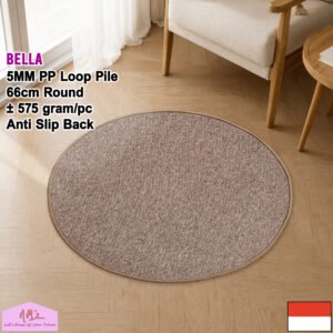 Tren-D-rugs Keset polos round anti slip bulu diameter 66 cm
